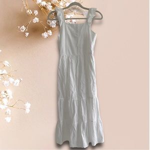 Art Class Girls White Tiered Woven Ruffle Shoulder Dress Size 10-12